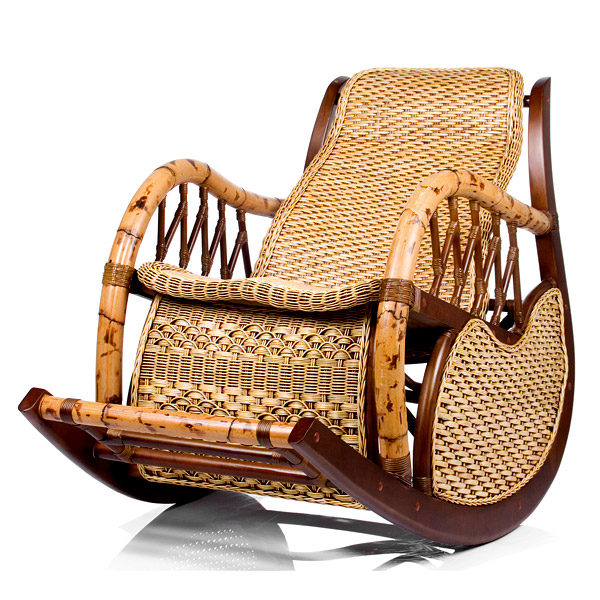 Плетеное кресло качалка бамбук