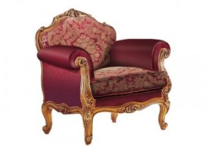 Кресло для отдыха, оформленное в бордовом цвете