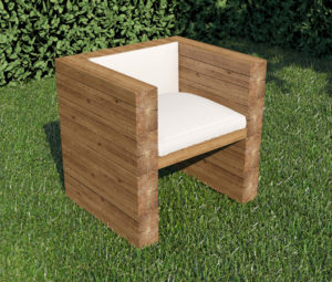 Кресло для сада, изготовленное из дерева