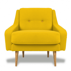 Кресло с современным дизайном в желтом цвете