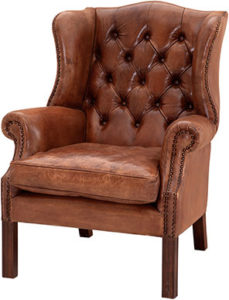 Мягкое деревянное коричневое кресло
