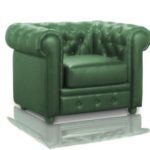Мягкое небольшое кресло в зеленом тоне
