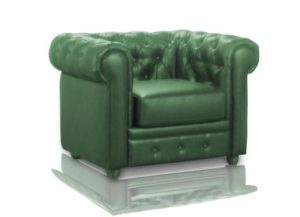 Мягкое небольшое кресло в зеленом тоне