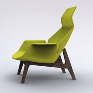 Необычное зеленое кресло для интерьера