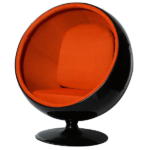 Оранжевое кресло с черными деталями