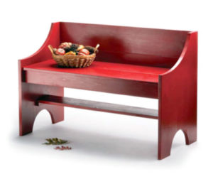 Широкое красное кресло, созданное из ламината