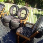 Садовое кресло, созданное из колес