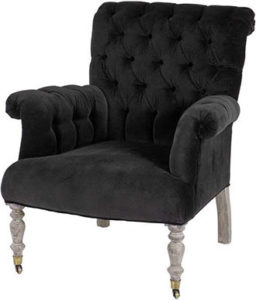 Современное кресло на ножках в черном цвете