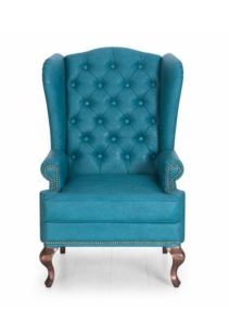 Стеганое голубое кресло