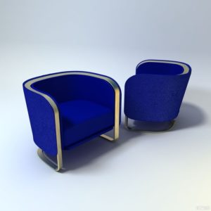 Стильное и современное синее кресло для интерьера дома