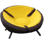 Желтое круглое кресло