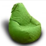 Зеленое кресло мешок из велюра